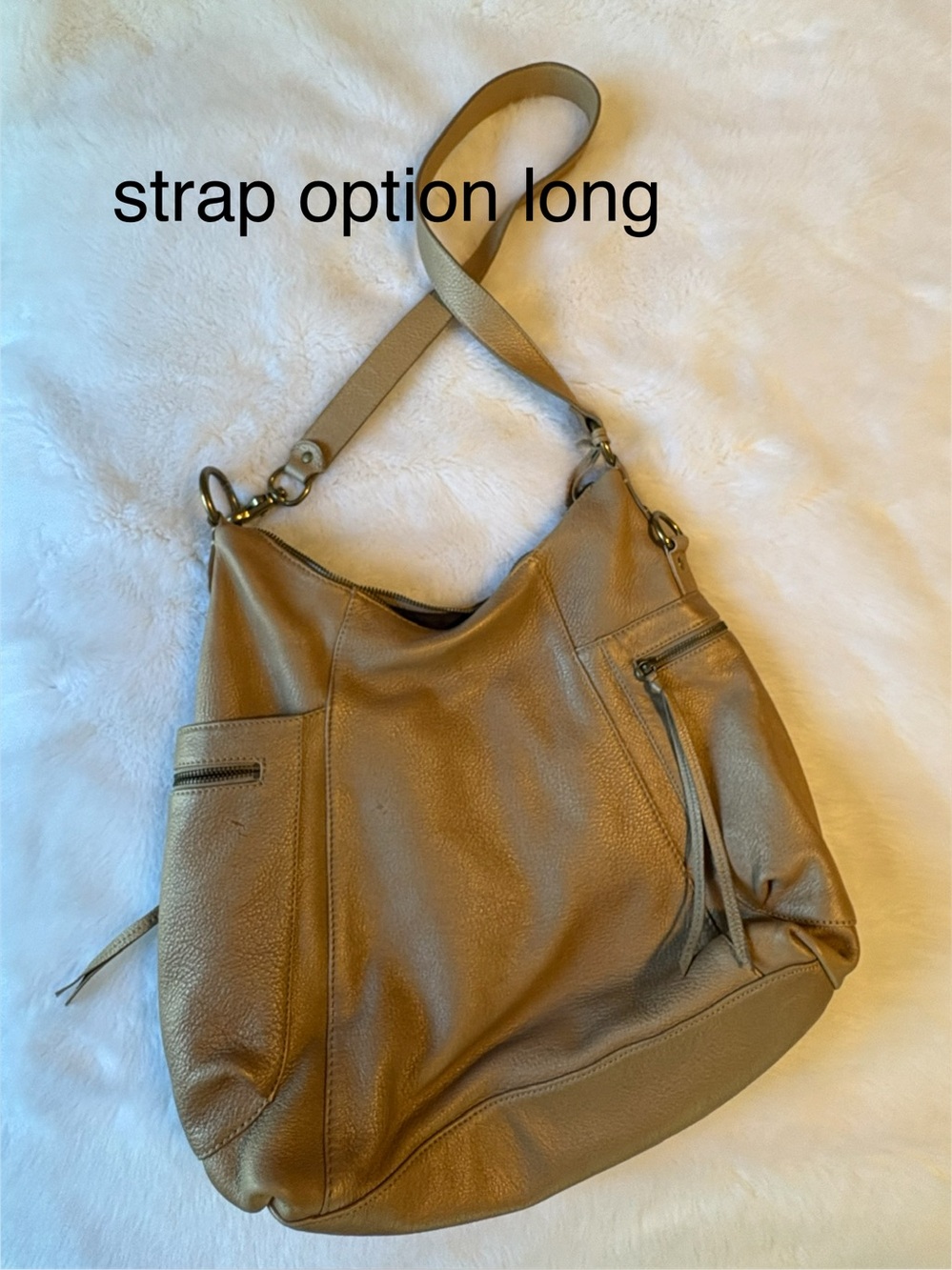 Very Cool Tan Leather Fossil Hobo Bag - Picture 6 of 11